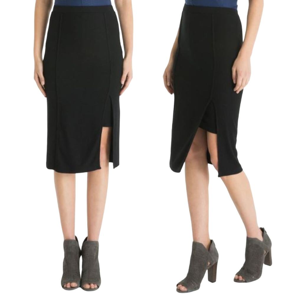 Laila Jayde Double Layer Pencil Skirt in Black NWT Size Small